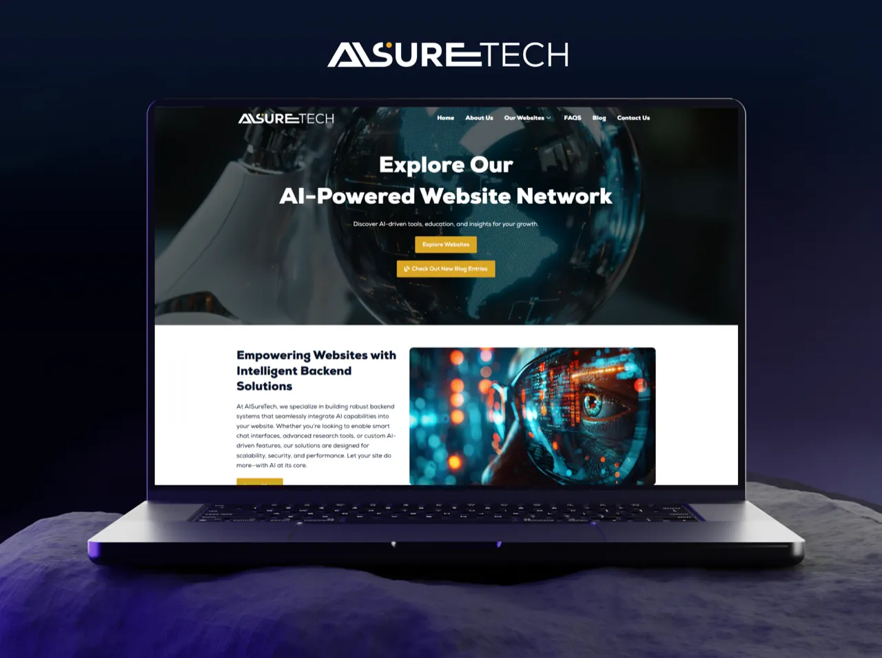 AISureTech website, a MindWhiz client project